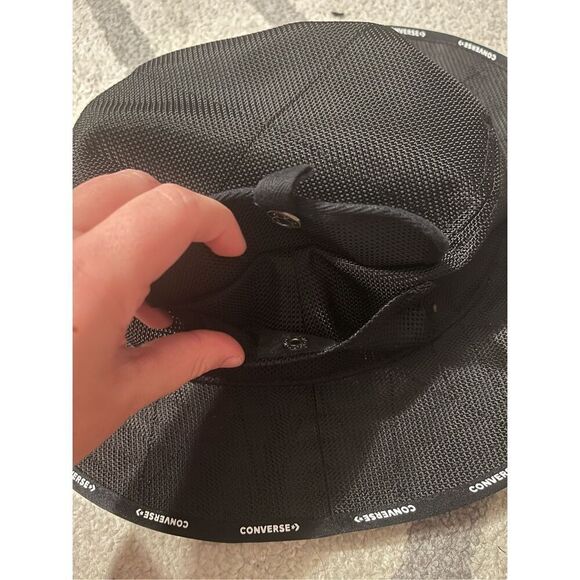 Converse Black Boonie Hat with Chin Strap – Unisex Outdoor Bucket Cap size S/M - Picture 3 of 5